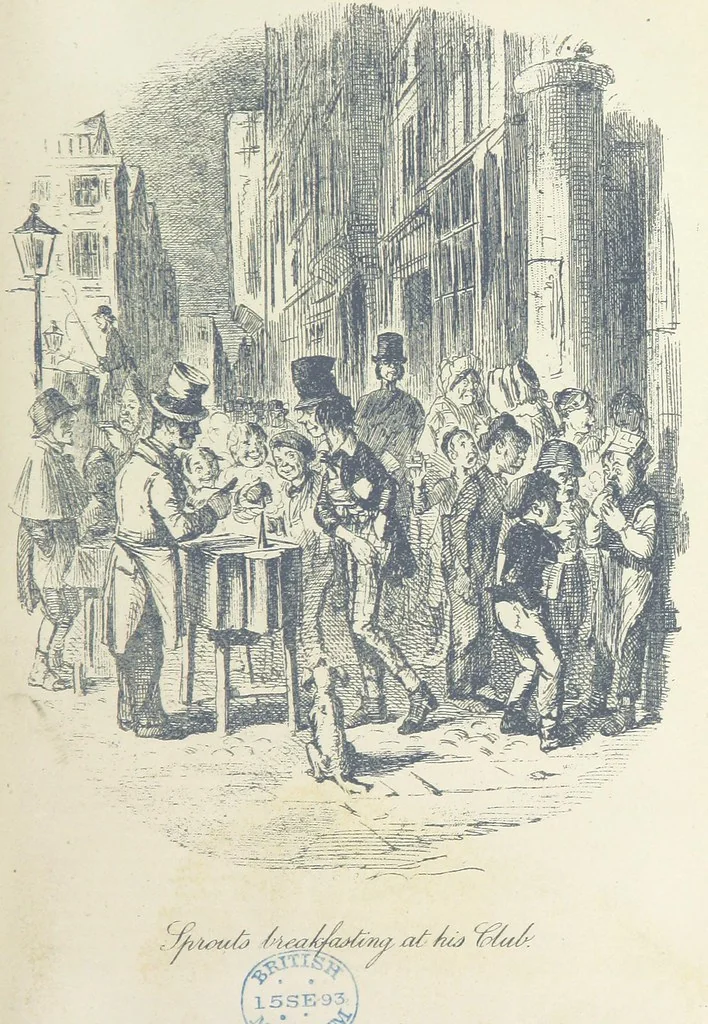 An illustration from The Struggles and Adventures of Christopher Tadpole at home and abroad. Illustrated by Leech, 1893, leaf 45
