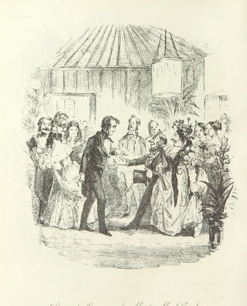 An illustration from The Struggles and Adventures of Christopher Tadpole at home and abroad. Illustrated by Leech, 1893, leaf 46