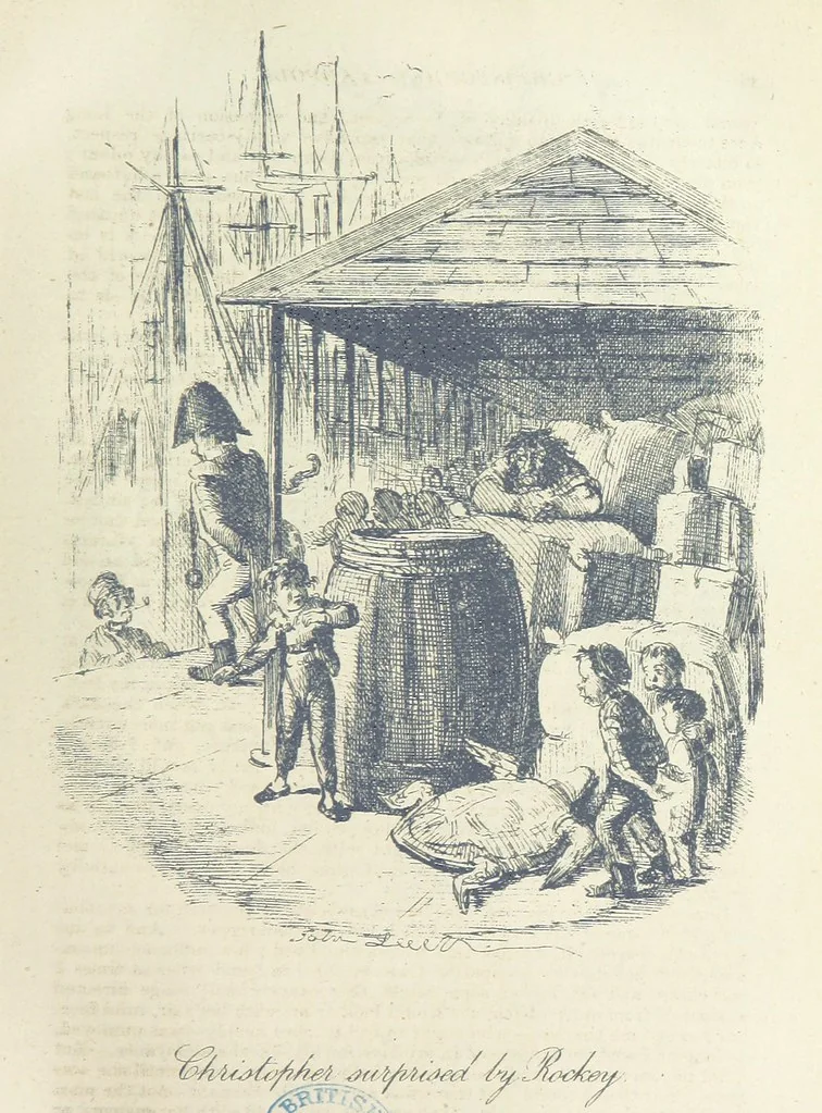 An illustration from The Struggles and Adventures of Christopher Tadpole at home and abroad. Illustrated by Leech, 1893, leaf 97