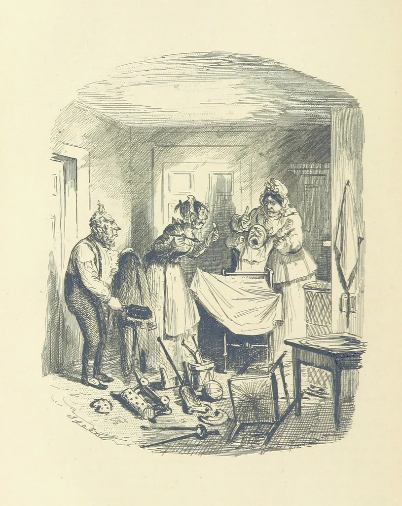 An illustration from The Struggle and Adventures of Christopher Tadpole ... With 26 etchings by J. Leech, and a biographical sketch of the author [by Edmund Yates, 1897, leaf 194
