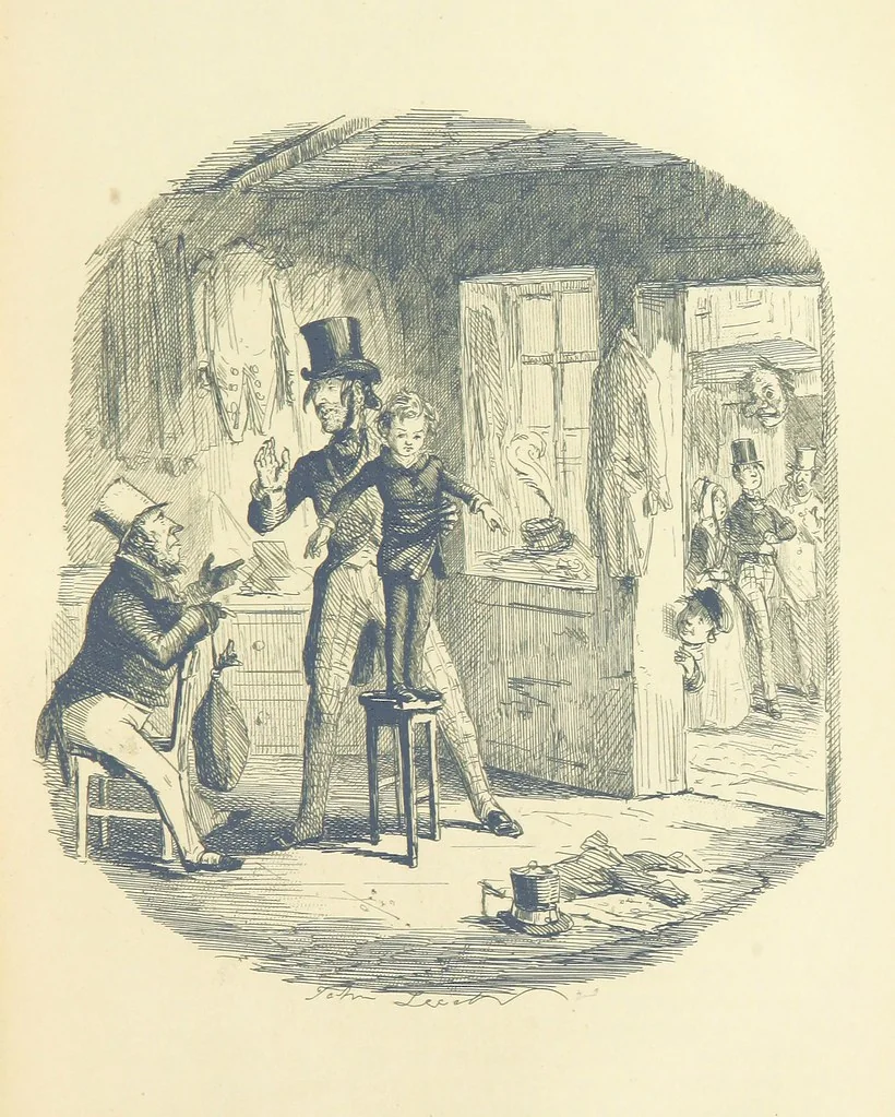 An illustration from The Struggle and Adventures of Christopher Tadpole ... With 26 etchings by J. Leech, and a biographical sketch of the author [by Edmund Yates, 1897, leaf 247