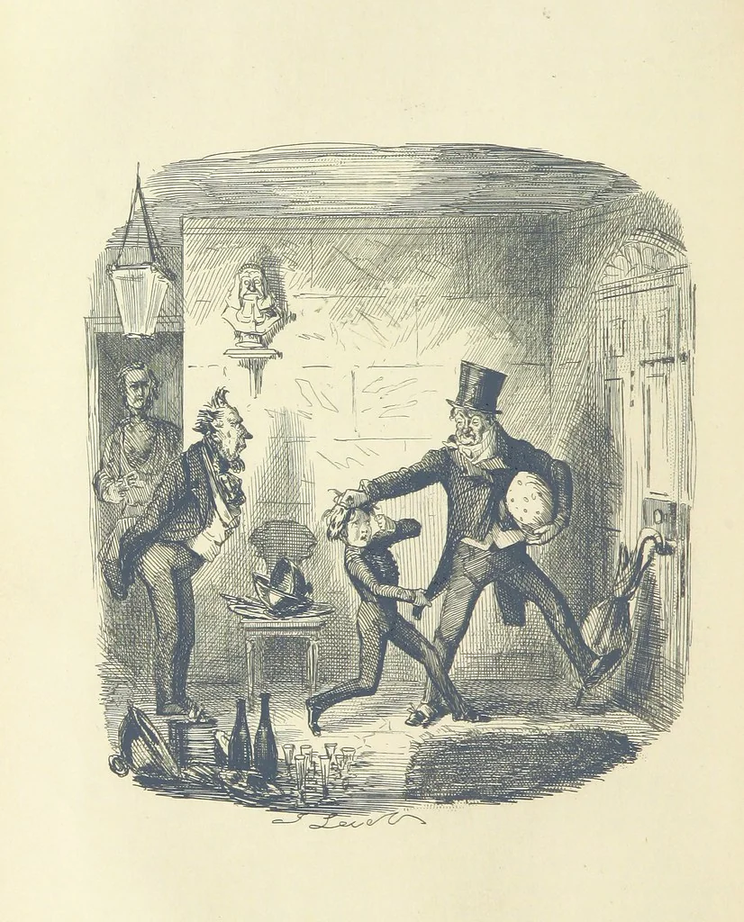 An illustration from The Struggle and Adventures of Christopher Tadpole ... With 26 etchings by J. Leech, and a biographical sketch of the author [by Edmund Yates, 1897, leaf 284