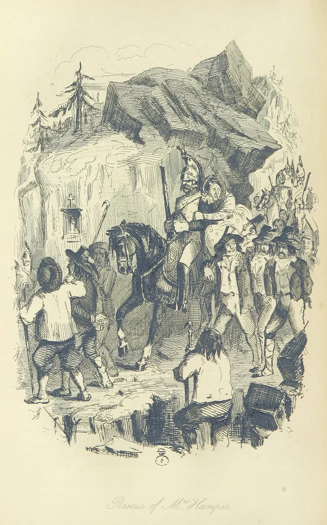 An illustration from The Struggle and Adventures of Christopher Tadpole ... With 26 etchings by J. Leech, and a biographical sketch of the author [by Edmund Yates, 1897, leaf 380