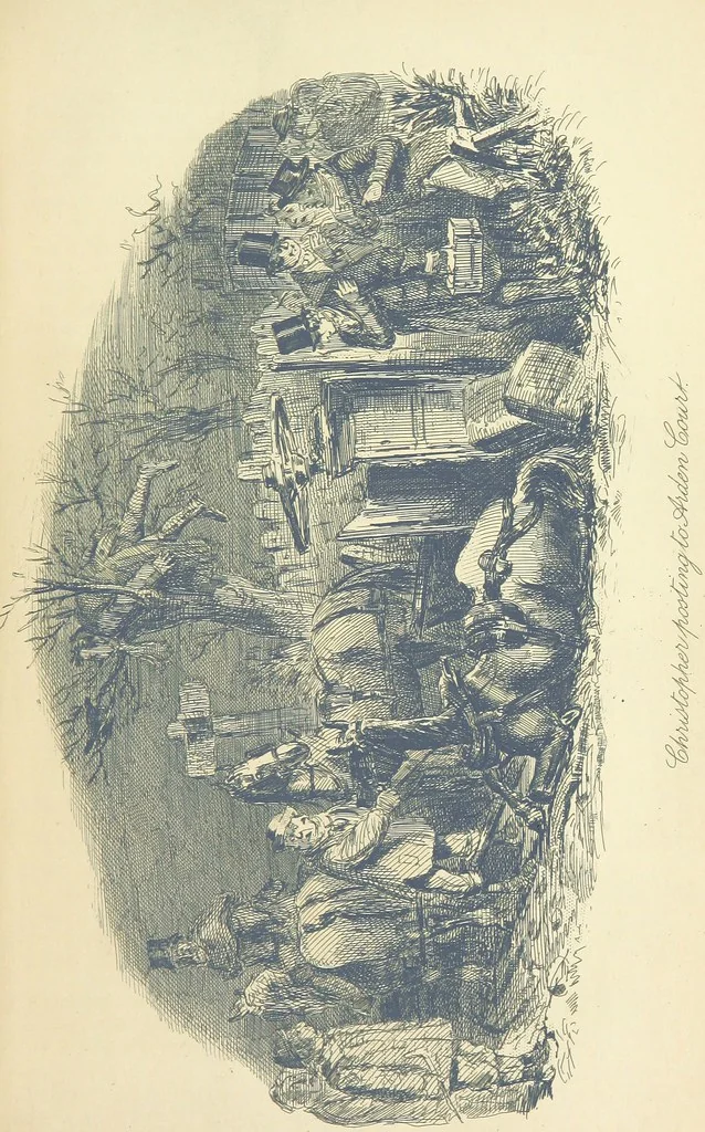 An illustration from The Struggle and Adventures of Christopher Tadpole ... With 26 etchings by J. Leech, and a biographical sketch of the author [by Edmund Yates, 1897, leaf 693