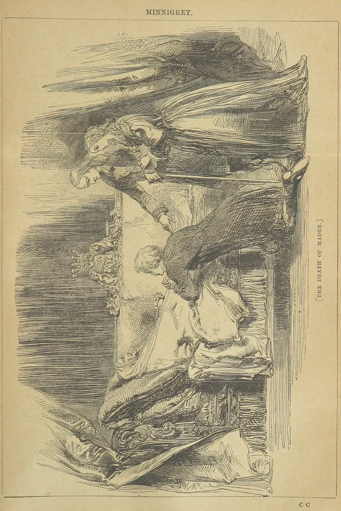 An illustration from Minnigrey. A romance ... Illustrated by Sir John Gilbert, 1897, leaf 405