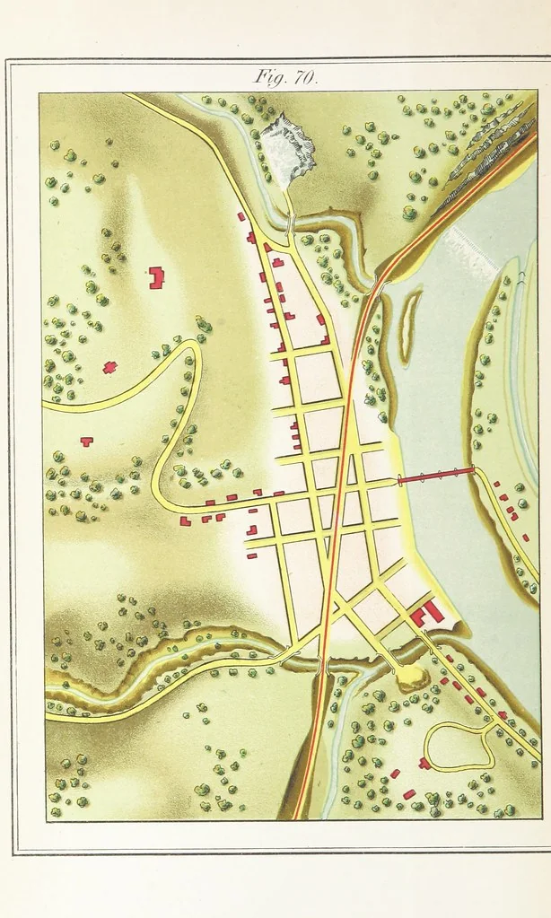 An illustration from A Manual of Topographical Drawing ... Enlarged by C. McMillan, 1885, leaf 154