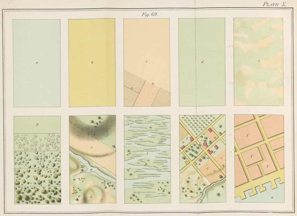 An illustration from A Manual of Topographical Drawing ... Enlarged by C. McMillan, 1885, leaf 8