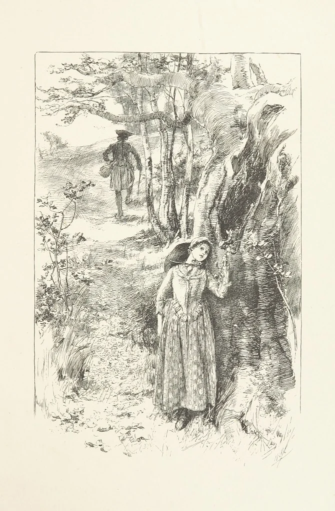 An illustration from Old Songs. With drawings by E. A. Abbey and Alfred Parsons, 1889, leaf 101