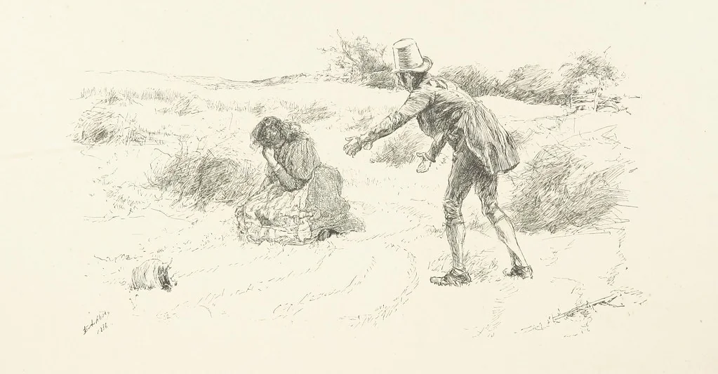 An illustration from Old Songs. With drawings by E. A. Abbey and Alfred Parsons, 1889, leaf 107