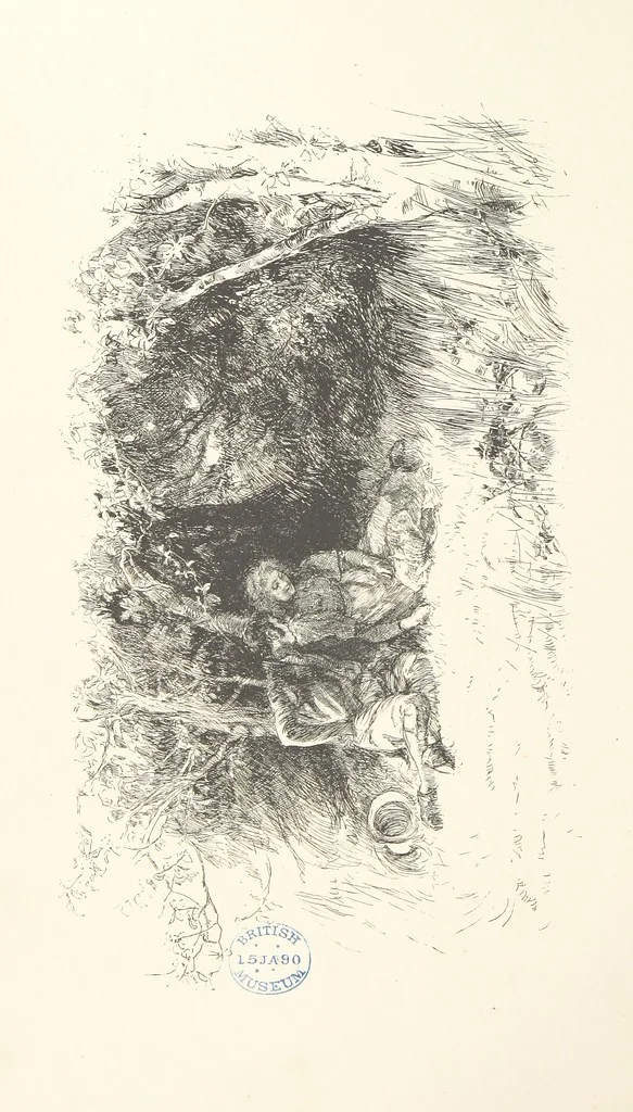 An illustration from Old Songs. With drawings by E. A. Abbey and Alfred Parsons, 1889, leaf 108