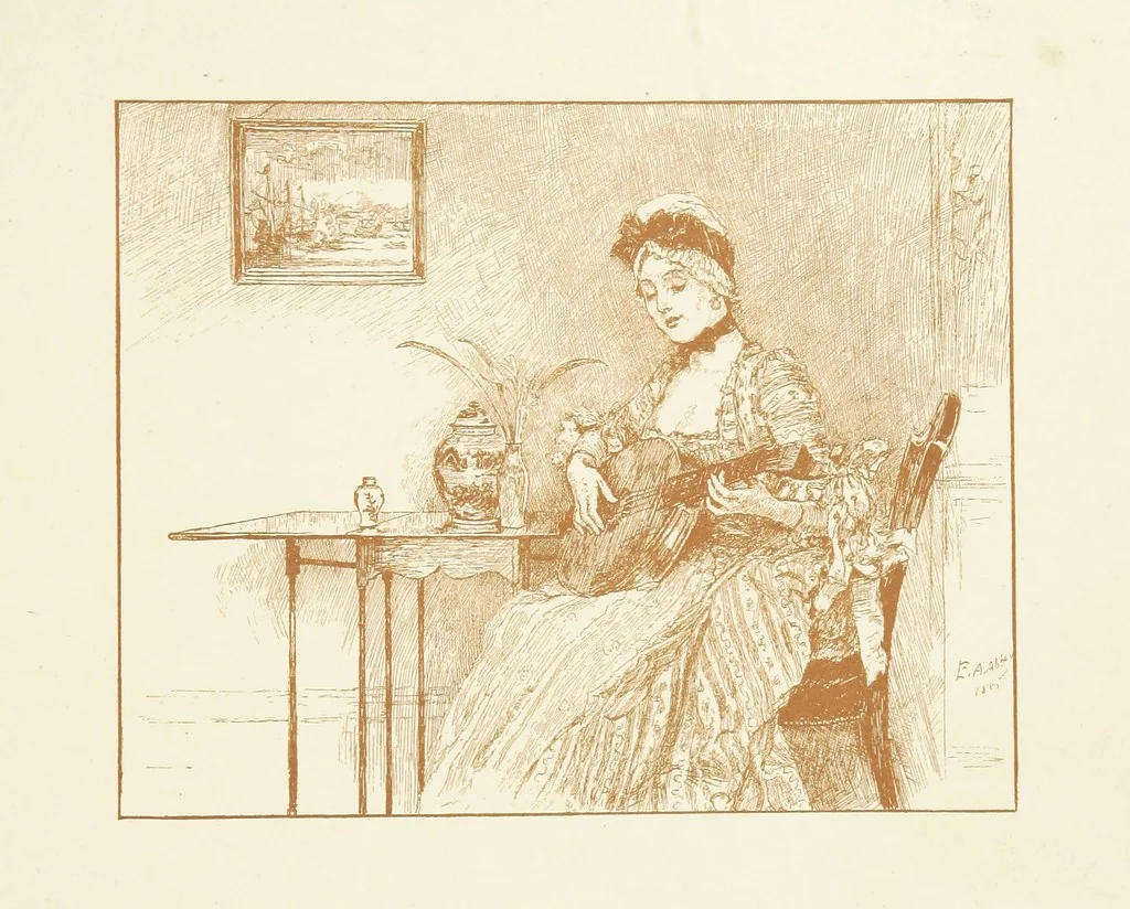 An illustration from Old Songs. With drawings by E. A. Abbey and Alfred Parsons, 1889, leaf 11
