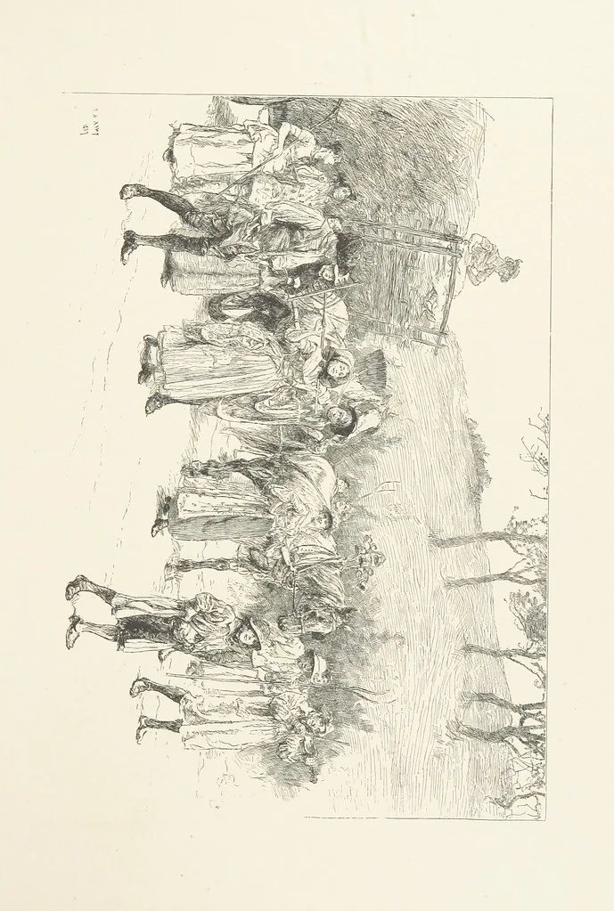 An illustration from Old Songs. With drawings by E. A. Abbey and Alfred Parsons, 1889, leaf 117