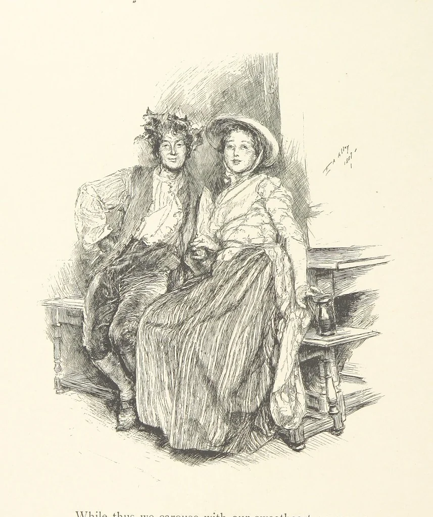 An illustration from Old Songs. With drawings by E. A. Abbey and Alfred Parsons, 1889, leaf 118