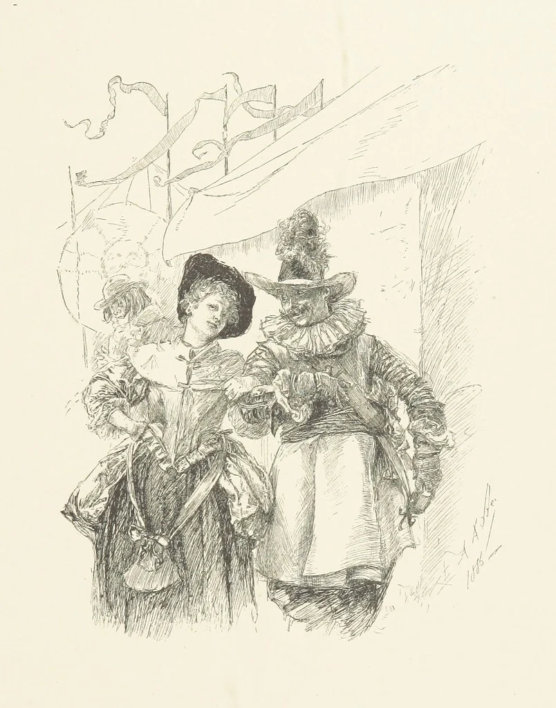 An illustration from Old Songs. With drawings by E. A. Abbey and Alfred Parsons, 1889, leaf 127