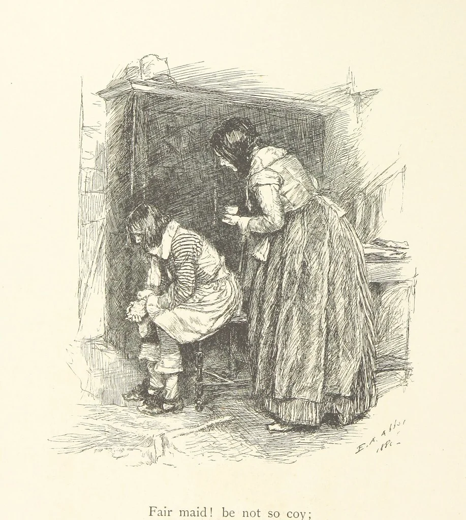An illustration from Old Songs. With drawings by E. A. Abbey and Alfred Parsons, 1889, leaf 130