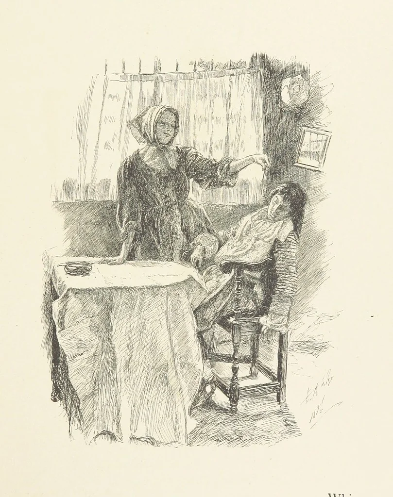 An illustration from Old Songs. With drawings by E. A. Abbey and Alfred Parsons, 1889, leaf 133