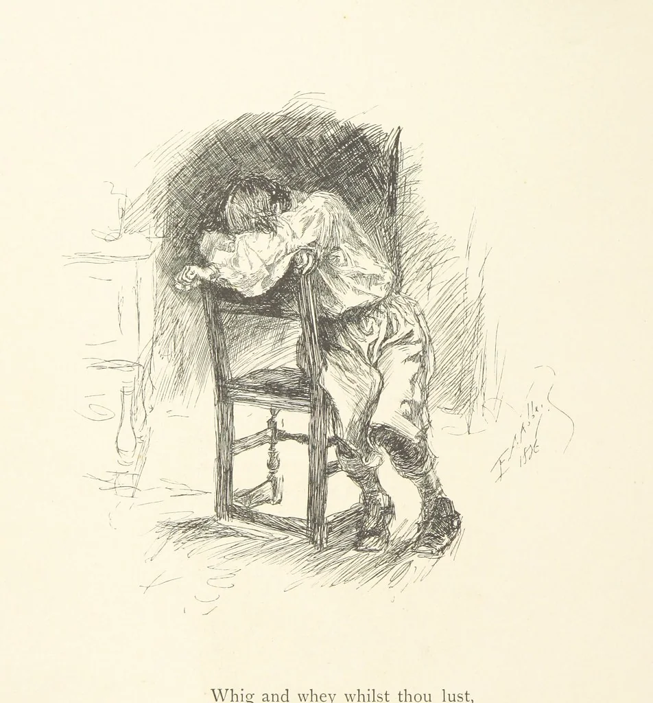 An illustration from Old Songs. With drawings by E. A. Abbey and Alfred Parsons, 1889, leaf 134