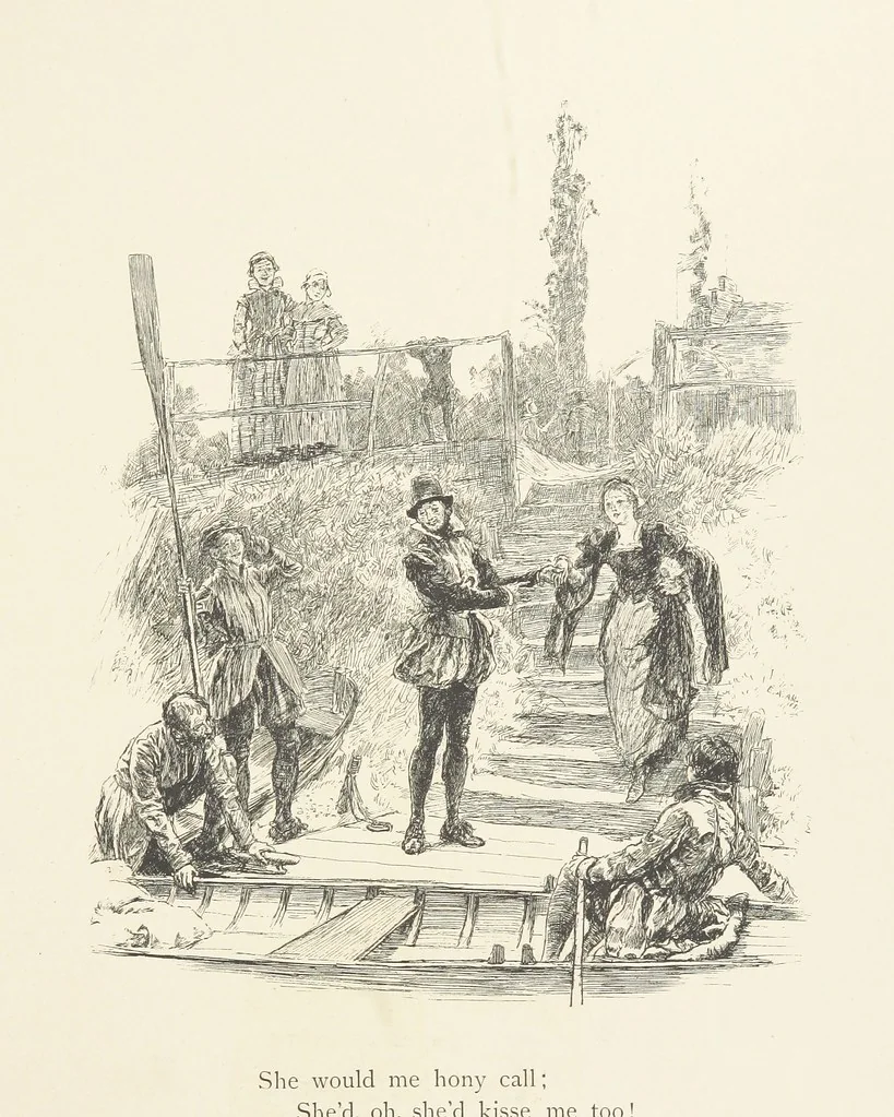 An illustration from Old Songs. With drawings by E. A. Abbey and Alfred Parsons, 1889, leaf 19