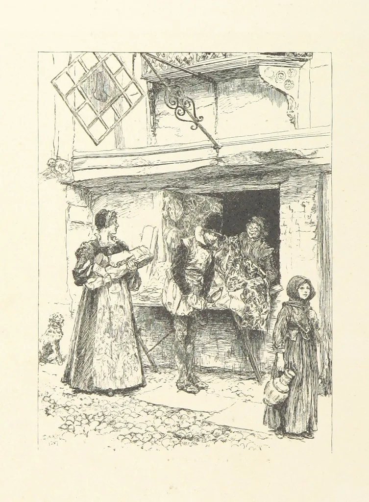 An illustration from Old Songs. With drawings by E. A. Abbey and Alfred Parsons, 1889, leaf 22