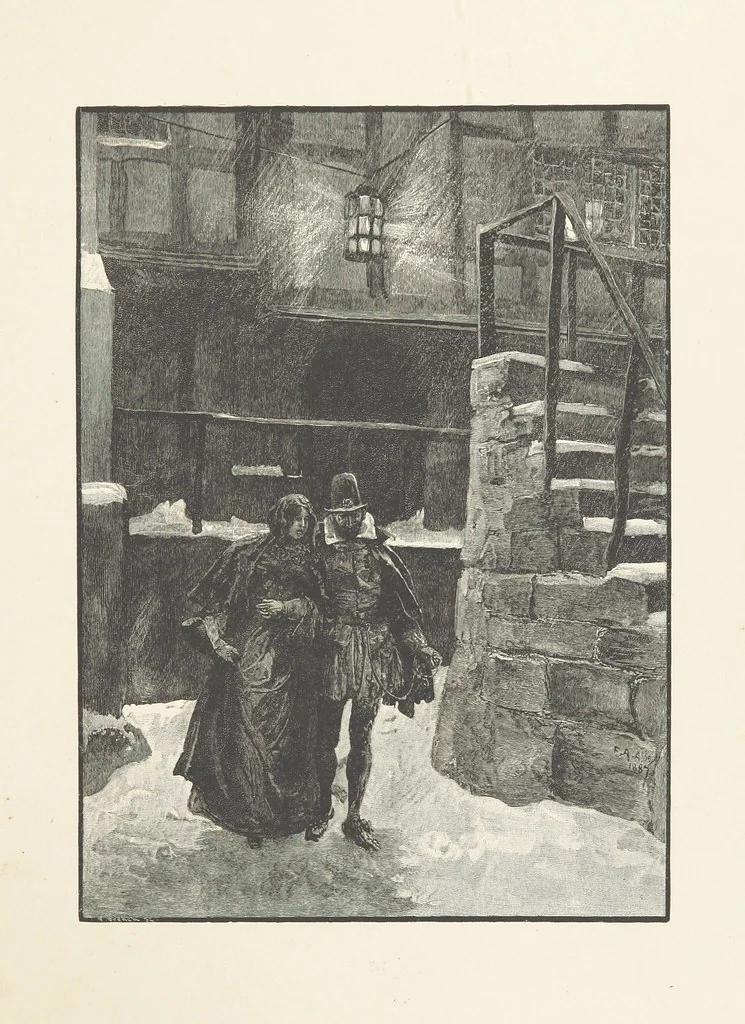 An illustration from Old Songs. With drawings by E. A. Abbey and Alfred Parsons, 1889, leaf 23