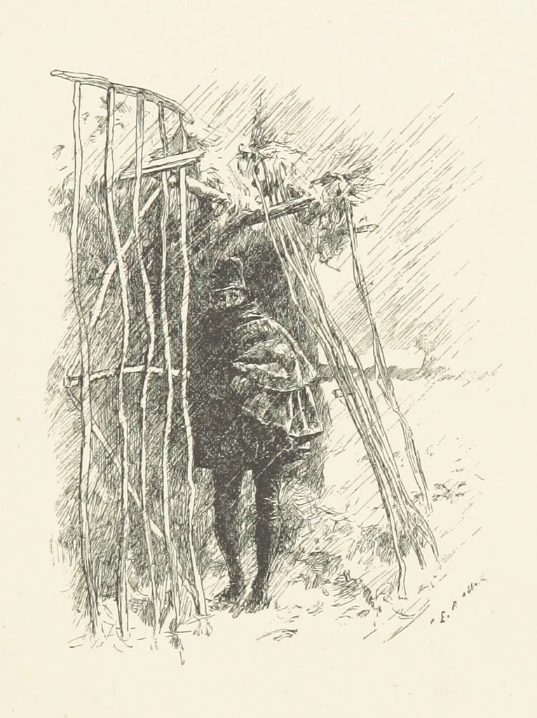 An illustration from Old Songs. With drawings by E. A. Abbey and Alfred Parsons, 1889, leaf 27