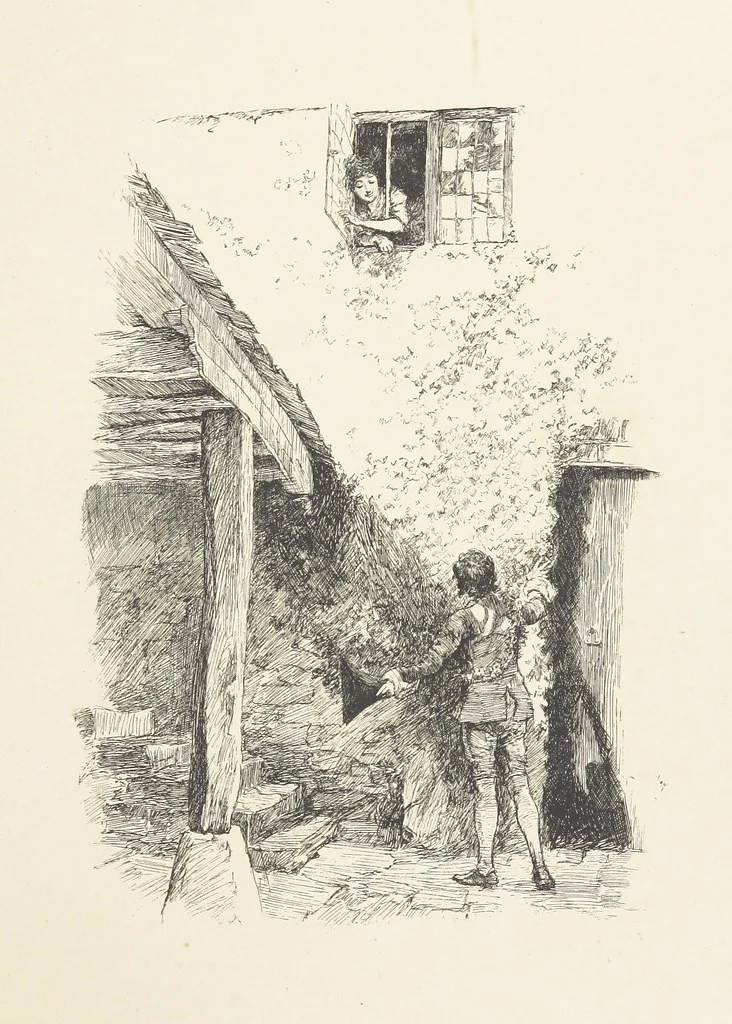 An illustration from Old Songs. With drawings by E. A. Abbey and Alfred Parsons, 1889, leaf 35
