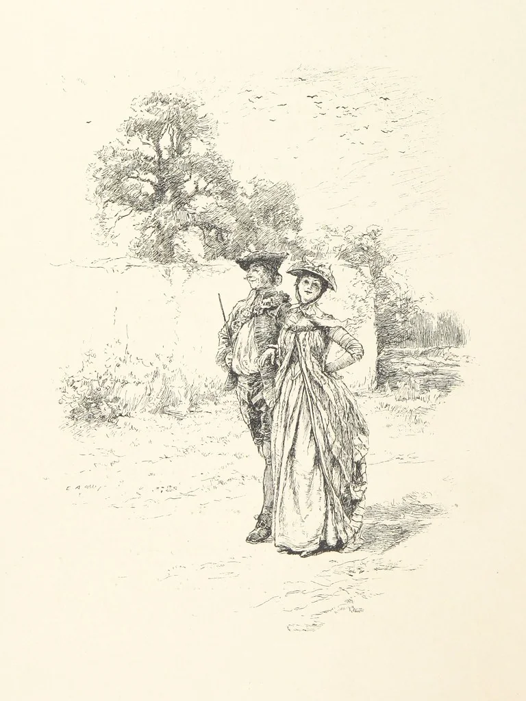 An illustration from Old Songs. With drawings by E. A. Abbey and Alfred Parsons, 1889, leaf 38