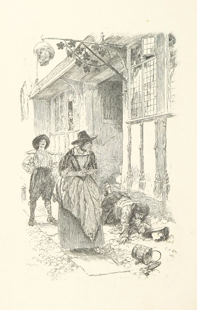 An illustration from Old Songs. With drawings by E. A. Abbey and Alfred Parsons, 1889, leaf 54