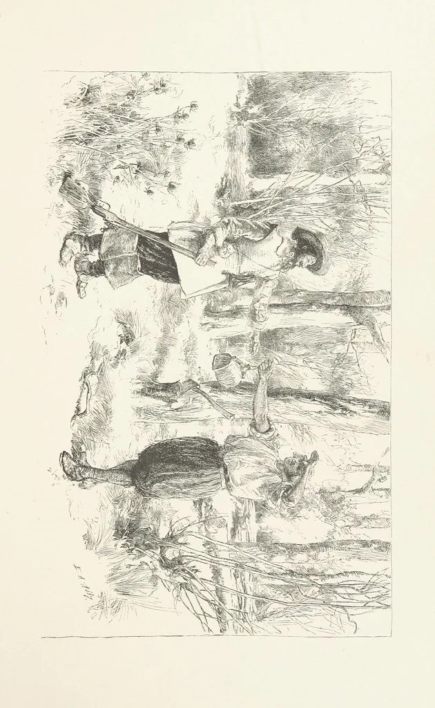 An illustration from Old Songs. With drawings by E. A. Abbey and Alfred Parsons, 1889, leaf 57