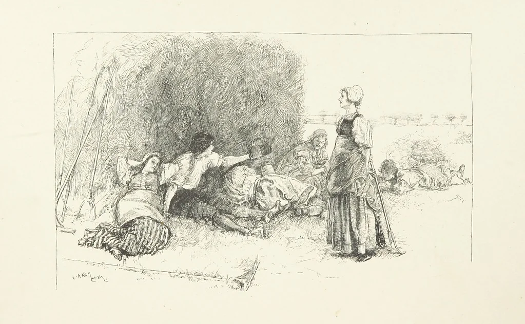 An illustration from Old Songs. With drawings by E. A. Abbey and Alfred Parsons, 1889, leaf 59