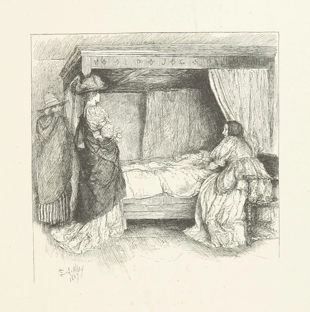 An illustration from Old Songs. With drawings by E. A. Abbey and Alfred Parsons, 1889, leaf 75