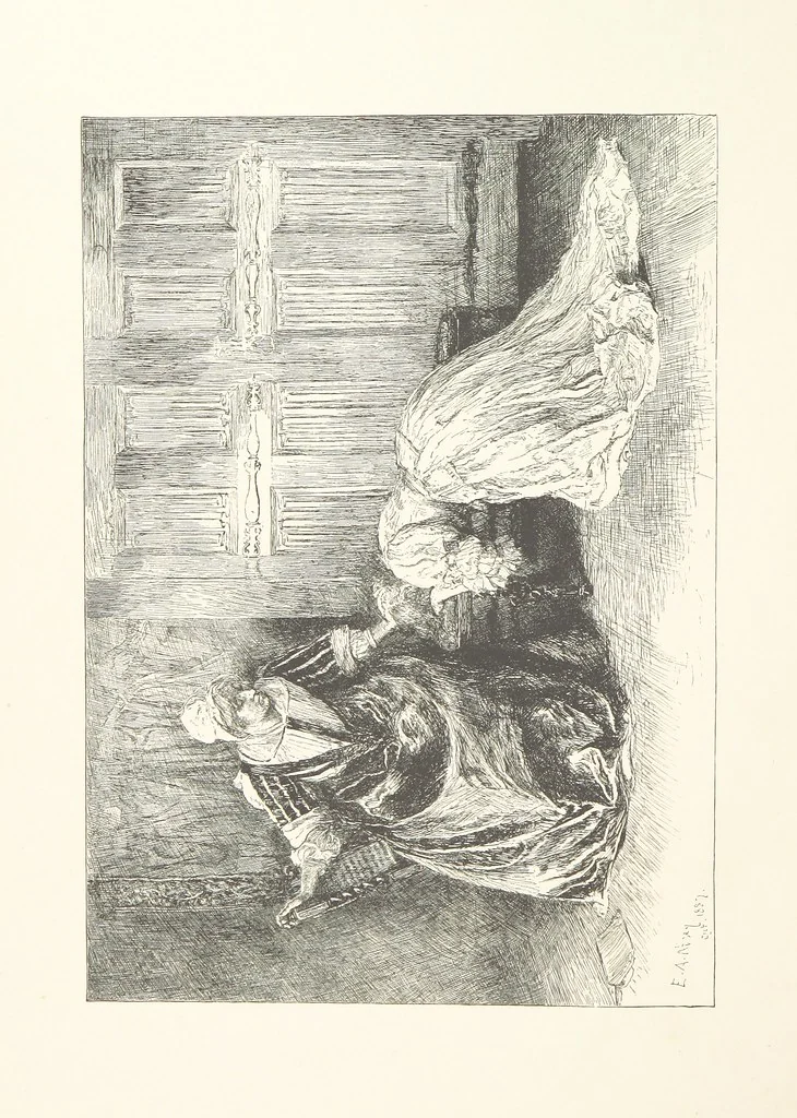An illustration from Old Songs. With drawings by E. A. Abbey and Alfred Parsons, 1889, leaf 78