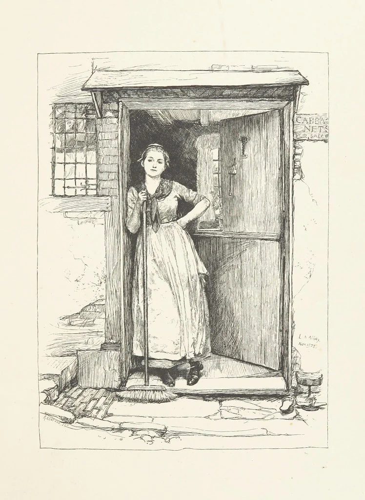An illustration from Old Songs. With drawings by E. A. Abbey and Alfred Parsons, 1889, leaf 89