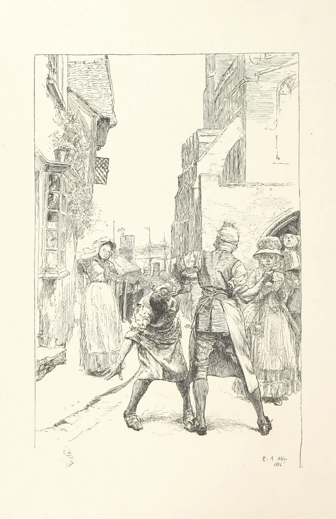 An illustration from Old Songs. With drawings by E. A. Abbey and Alfred Parsons, 1889, leaf 92