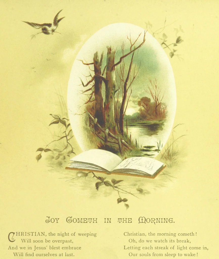 An illustration from Songs of the Dawn: selection from the poems of Horatius Bonar, Charlotte Murray and others, 1887, leaf 11
