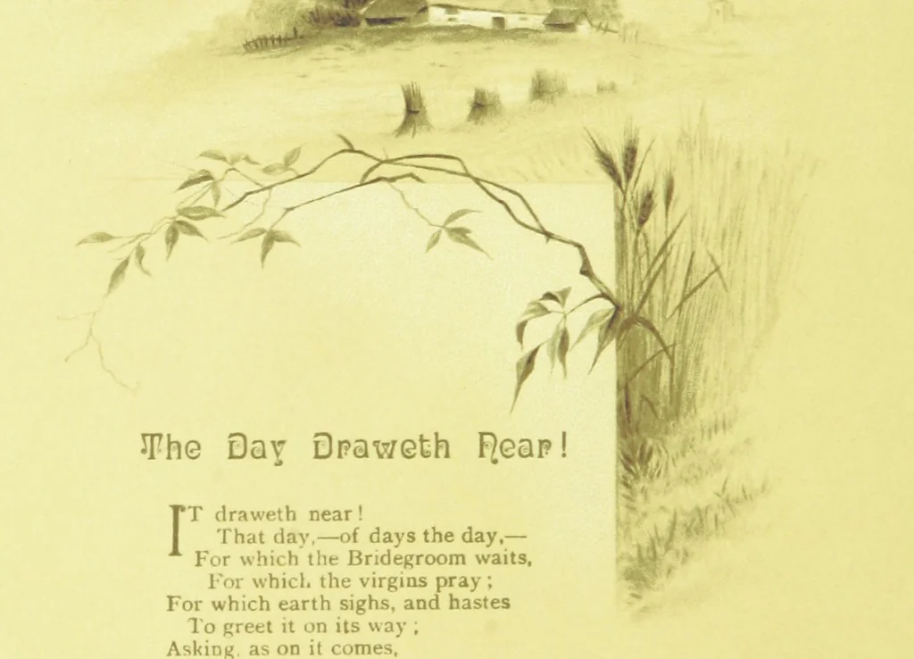 An illustration from Songs of the Dawn: selection from the poems of Horatius Bonar, Charlotte Murray and others, 1887, leaf 12