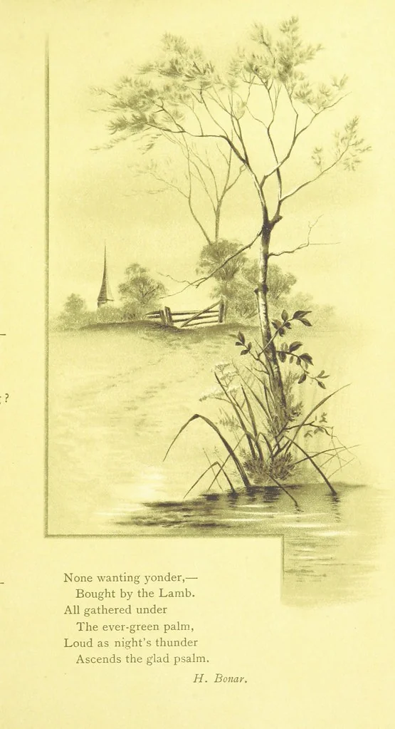 An illustration from Songs of the Dawn: selection from the poems of Horatius Bonar, Charlotte Murray and others, 1887, leaf 21
