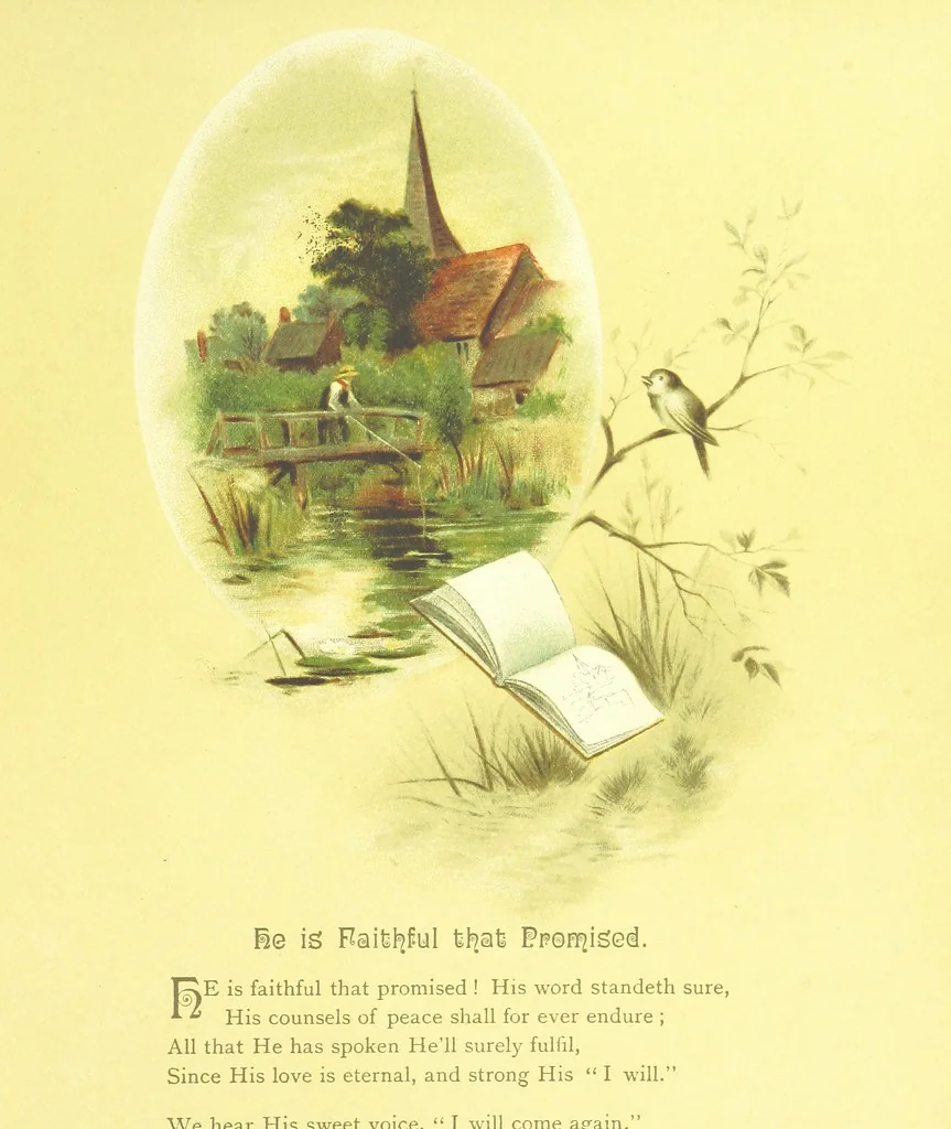 An illustration from Songs of the Dawn: selection from the poems of Horatius Bonar, Charlotte Murray and others, 1887, leaf 27