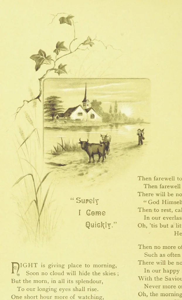 An illustration from Songs of the Dawn: selection from the poems of Horatius Bonar, Charlotte Murray and others, 1887, leaf 28
