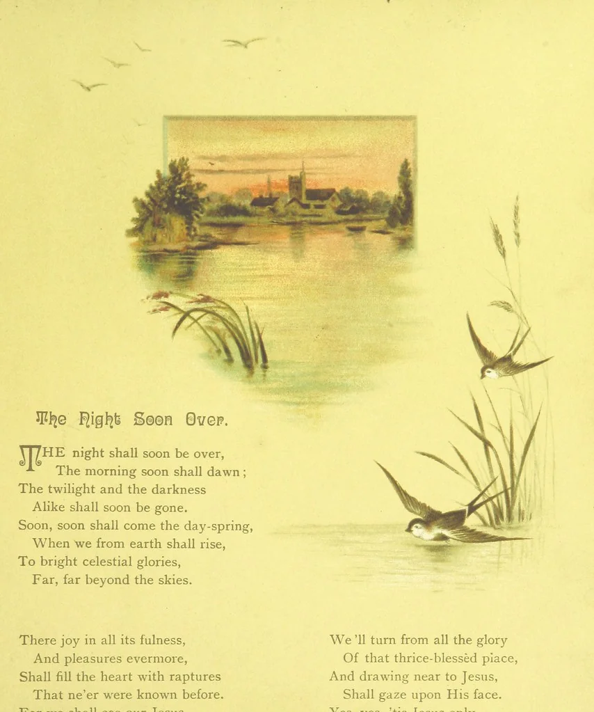 An illustration from Songs of the Dawn: selection from the poems of Horatius Bonar, Charlotte Murray and others, 1887, leaf 7