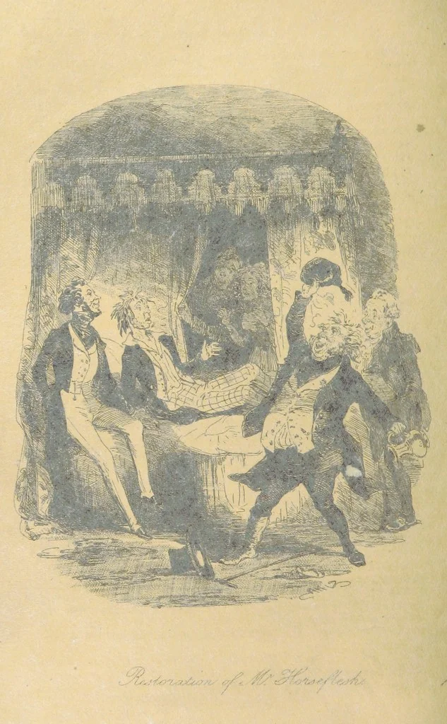 An illustration from Samuel Sowerby: or, doings at Ravensdale Priory. By the author of “Captain Bolis.” Illustrated with ... engravings, by “Phiz.”, 1845, leaf 124