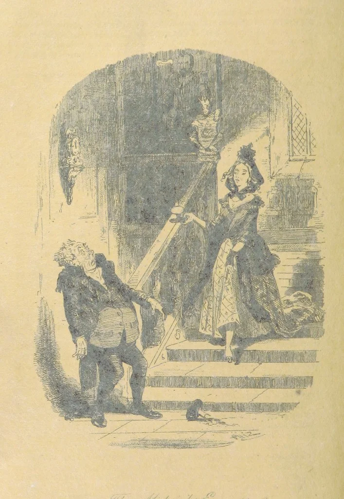 An illustration from Samuel Sowerby: or, doings at Ravensdale Priory. By the author of “Captain Bolis.” Illustrated with ... engravings, by “Phiz.”, 1845, leaf 136