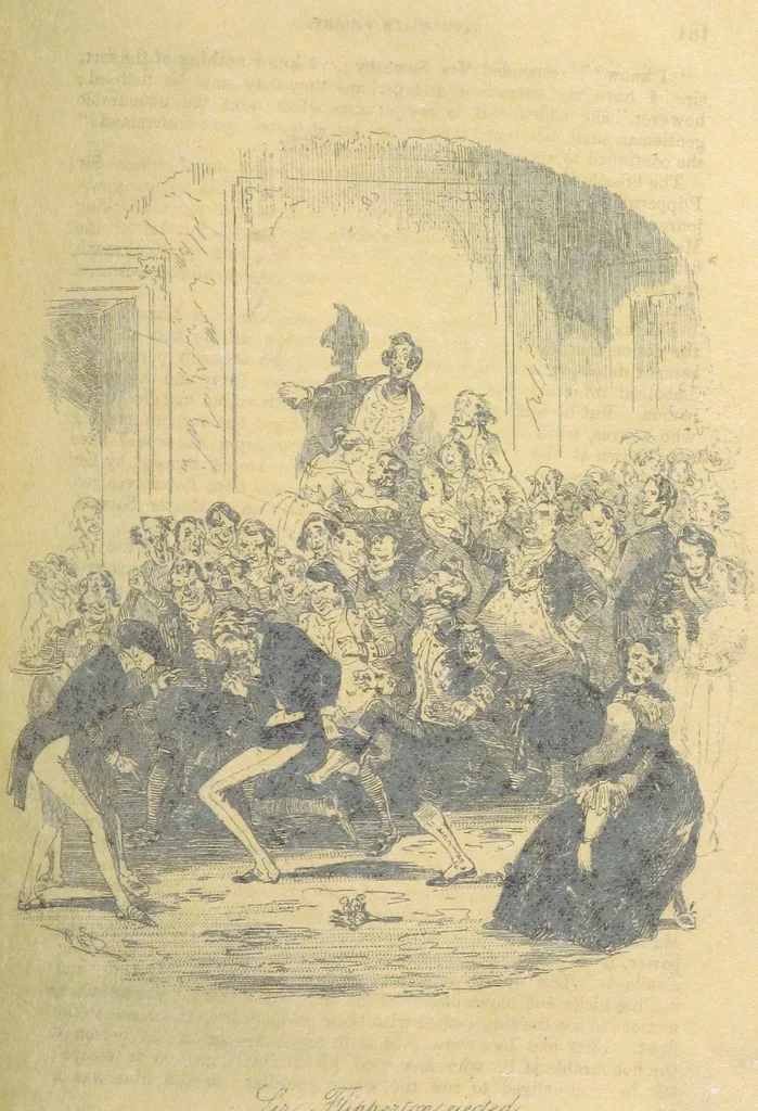 An illustration from Samuel Sowerby: or, doings at Ravensdale Priory. By the author of “Captain Bolis.” Illustrated with ... engravings, by “Phiz.”, 1845, leaf 193