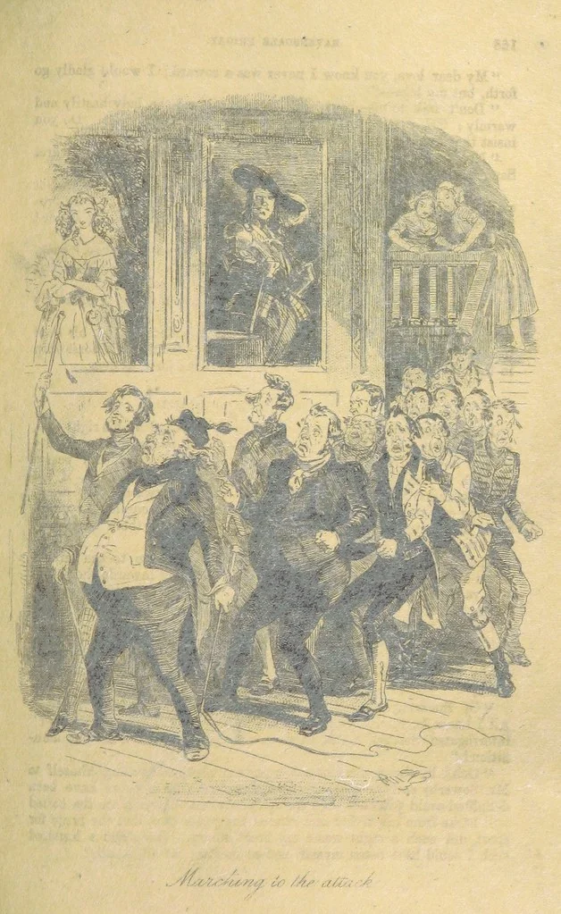 An illustration from Samuel Sowerby: or, doings at Ravensdale Priory. By the author of “Captain Bolis.” Illustrated with ... engravings, by “Phiz.”, 1845, leaf 199