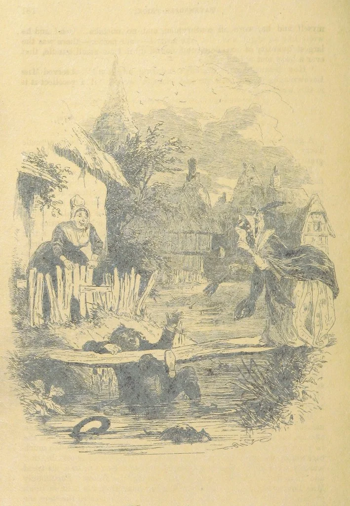 An illustration from Samuel Sowerby: or, doings at Ravensdale Priory. By the author of “Captain Bolis.” Illustrated with ... engravings, by “Phiz.”, 1845, leaf 214