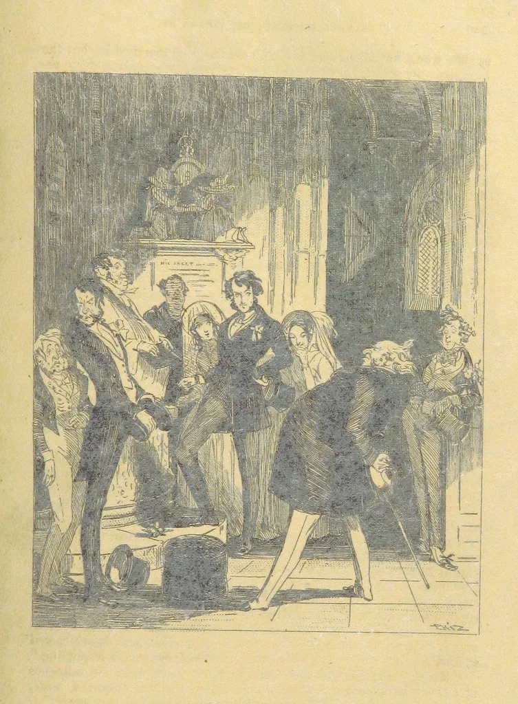 An illustration from Samuel Sowerby: or, doings at Ravensdale Priory. By the author of “Captain Bolis.” Illustrated with ... engravings, by “Phiz.”, 1845, leaf 301