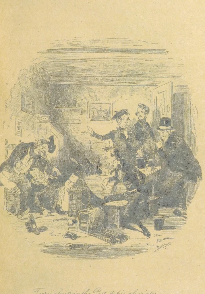 An illustration from Samuel Sowerby: or, doings at Ravensdale Priory. By the author of “Captain Bolis.” Illustrated with ... engravings, by “Phiz.”, 1845, leaf 75