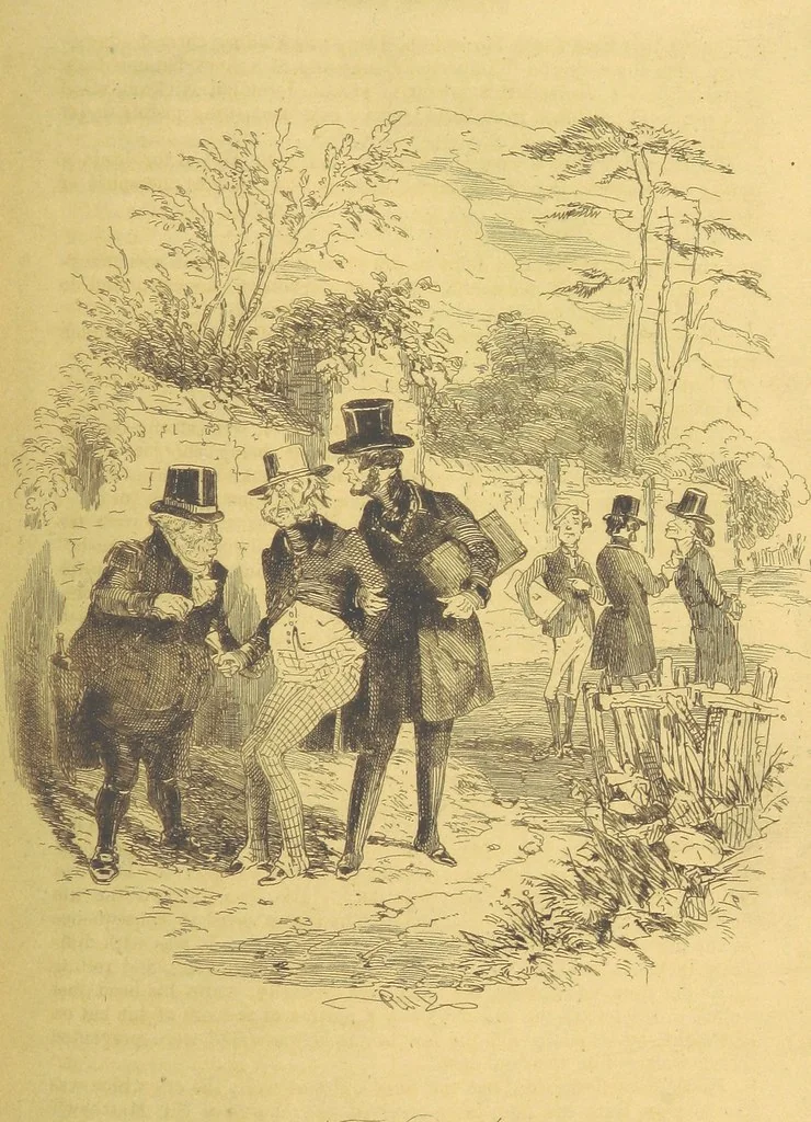 An illustration from Samuel Sowerby: or, doings at Ravensdale Priory. By the author of “Captain Bolis.” Illustrated with ... engravings, by “Phiz.”, 1845, leaf 93