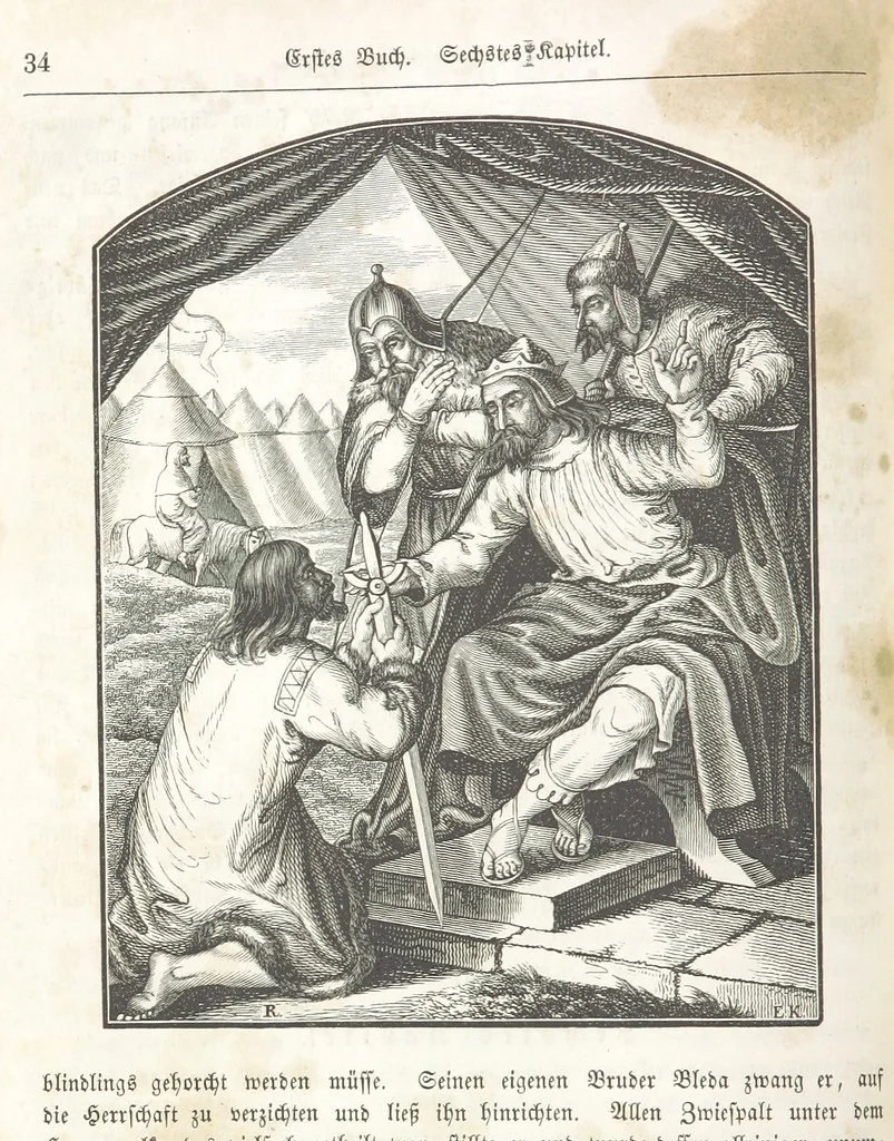 An illustration from Die Geschichte der Deutschen von den ältesten Zeiten bis auf unsere Tage. Zweite Auflage. (Fortgesetzt von M. Wechs.), 1859, leaf 44