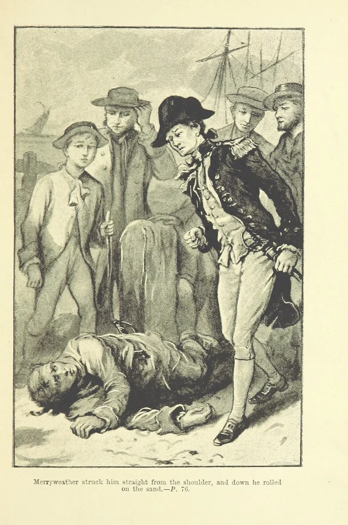 An illustration from Hearts of Oak. A story of Nelson and the Navy, 1893, leaf 81